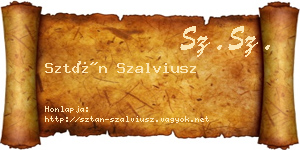 Sztán Szalviusz névjegykártya